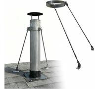 Heavy Duty Pipe BracketRoof Chimney Support Kit with Adjustable Clamp Rod & ScrewsDurable Metal Stove Pipe Fixing Brace for Secure Installation