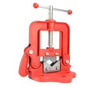 Heavy Duty Pipe Vise Threader Pipe Plumbing Clamping Tools, Yoke Bench Pipe Vise Forged Cast Iron Vise for Fixing Pipes(Size:3Inch)