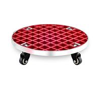 Heavy-Duty Plant Caddy with Wheels, 120kg Capacity, Indoor Plant Stand on Rollers, Red 36cm Flower Pot Trolley, Versatile Saucer Tray for Potted Plants