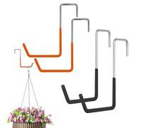 Heavy Duty Plant Hooks, Metal Over The Door Cycle Hooks, 5.31x1.97x7.28 Inches 4 Pack Rope Storage Hook, Space Saving Organizer for Flower Baskets, Ladders, Ropes, Compact Multipurpose