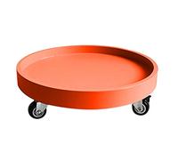 Heavy Duty Plant Pallet Trolley with Wheels - Mobile Potted Plant Stand & Flower Pot Rack Dolly for Indoor/Outdoor Use - Orange, 40cm/15.7In Plant Tray