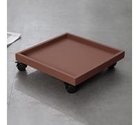 Heavy Duty Plant Trolley with Lockable Wheels, Rolling Flower Pot Stand, Square Plant Caddy, 38cm/14.96In, Ideal for Indoor/Outdoor Use, Sturdy Potted Plant Holder