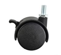 Heavy Duty Plastic Casters M8 Threaded Stem, Double Wheel Swivel Castor for Office Chair Replacement, Silent Furniture Rollers, Trolley Shopping Cart Wheels