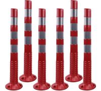 Heavy-Duty Plastic Delineator Posts for Crowd Control, Parking Barriers, Roadway Markers