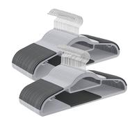 SONGMICS Coat Hangers, Pack of 50, Heavy Duty Plastic Hangers with Non-Slip Design, Space-Saving Clothes Hangers, 0.5 cm Thick, 42 cm Long, 360° Swivel Hook, Light and Dark Grey CRP20G50