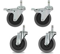 Heavy Duty Plate Casters - 4pcs 4-Inch Swivel Wheels for Furniture, Trolley, Dining Car - Ideal for Hotels and Schools