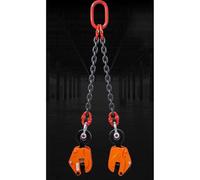 Heavy Duty Plate Clamp for Lifting and Transporting,Double Chain, Rigging Vertical Lifting Fixture