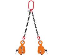Heavy Duty Plate Clamp with Chain - 1T/2T Steel Lifting Spreader, Max Load 2000kg, Ideal for Construction and Warehouse Material Handling Equipment
