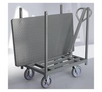 Heavy Duty Platform Hand Truck with Removable Rotating Armrest for Easy Transport of Cloth Rolls, Stage Equipment, Warehouse Cargo on 8inch Swivel Castors