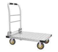 Heavy Duty Platform Trolley, Steel Flatbed Transport Cart with Foldable Handle, 150kg Load Capacity, Ideal for Home, Office, Supermarket, Warehouse Moving