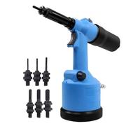 Heavy Duty Pneumatic Hydraulic Rivet Nut Tool, Automatic Rivet Nut Gun Tool Setting Kit, with M3, M4, M5, M6, M8, M12 Nuts 6 Pcs, for Aluminum, Construction