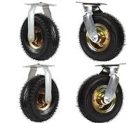 Heavy-Duty Pneumatic Inflatable Wheels 6" 8" 10" Solid Tires Flat-Free Design for Heavy Loads Perfect for Fur Carts Dollies and Workbenches