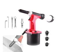 Heavy Duty Pneumatic Pop Rivet Gun Kit, 20mm Stroke & 2800KGS Pulling Force Air Hydraulic Riveting Machine for Mechanical Industry