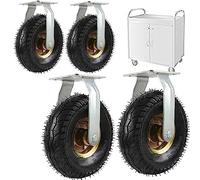 Heavy-Duty Pneumatic Swivel Casters - 6, 8, & 10 Inch Industrial Wheels, Quiet Shock Absorbing Replacement Rollers for Trolley & Transport Carts