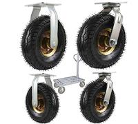 Heavy Duty Pneumatic Swivel Casters, Replacement Rubber Wheel with Shock Absorption for Trolley Industrial Transport