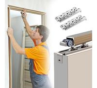 Heavy Duty Pocket Door Track and 8 Rollers, 2 3 4 5foot 6 7 8ft 9 10 12ft 14 16 18 20 22 24 26 28 30 Ft Box Rail Barn Hardware Kit for Bifold/Sliding Doors, Celling/Wall Mount(12ft/365.7cm)
