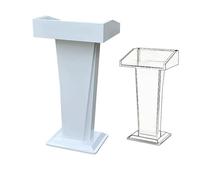 Heavy Duty Podium Stand for Church, School, Office & Conference - Large Storage Lectern, Professional Metal White Design for Effective Presentations