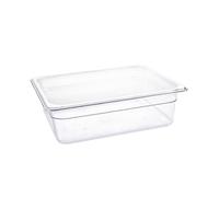 Heavy Duty Polycarbonate Gastronorm Pan GN 1/2 100mm Clear Food Storage Container Commercial Kitchen Tray 325x265mm Durable Stackable Catering Pan for Prep Storage Serving