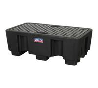 Heavy-Duty Polyethylene Barrel Bund - 1300 X 750 X 440mm For 2 X 205L Drums