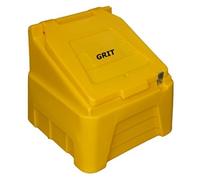 Heavy Duty Polyethylene Grit Bin w 1x Hasp Staple Salt; 200L; Yellow