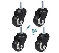 Heavy Duty Polyurethane Castor Wheels 50mm Industrial Stem Casters M12 Screw Trolley Wheels Swivel Casters for Industrial Trolleys (Set of 4)