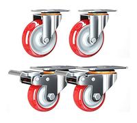 Heavy-Duty Polyurethane Swivel Casters for Furniture 180kg Load Capacity Plate Mount Wheels for Carts Workbenches Cabinets - & Versatile Transport Solutions