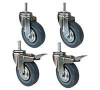 Heavy Duty Polyurethane Swivel Trolley Wheels with Stem - Blue Replacement Industrial Casters for Load-Bearing Rollers and Smooth-Gliding.