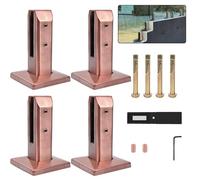 Heavy Duty Pool Glass Fence Clamp, for Panel Pool Deck Fence Balustrade Railing Post Garden Balcony Spigot Balcony Glass Floor Clamp with Expansion Bolt,4pcs rose gold,160MM