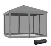Heavy Duty Pop Up Gazebo w/ Removable Mesh Sidewall Netting - Gray