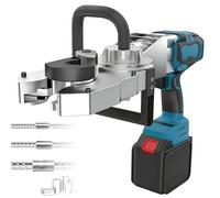 Heavy Duty Portable Cordless Rebar Threader with Dual Lithium Batteries | 800W 800N.m Motor,15s Fast Threading 16-40mm Rebar,90° Pivoting Head for Infrastructure