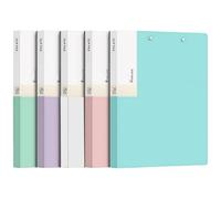 Heavy Duty Portable File Organizer - No Hole Folder with Double Steel Clips, Punchless Clamp Binder, Slim Document Holder for Desk/Backpack/Laptop Bag, 5 Pack