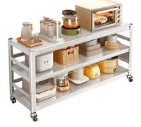 Heavy Duty Portable Grill Cart with Wheels - Metal Pizza Oven Stand Kitchen Prep Table & Storage Cabinet for Restaurant Patio & Backyard Use