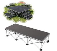 Heavy Duty Portable Stage Platform with Folding Support Legs, Connectable Modular Stage Riser for Live Music, Party & Stage Performance