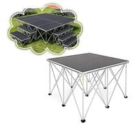 Heavy Duty Portable Stage Platform with Folding Support Legs, Connectable Modular Stage Riser for Live Music, Party & Stage Performance