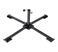 Heavy-Duty Portable Umbrella Base Stand - Foldable Metal Holder for 2.5-4CM Poles Perfect for Outdoor Garden Patio Beach Camping - Durable Black Umbrella Holder