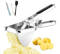 Heavy Duty Potato Ricer, Large 22oz Potato Masher, Stainless Steel Press and Mash Kitchen Gadget for Mashed Potatoes, Spaetzle Maker with Silicone Handle (22oz)