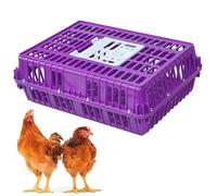 Heavy-Duty Poultry Transport Crate, Plastic Chicken Transport Cage, Plastic Poultry Carrier Basket Box, Jaulas Para Gallinas, New Material, Four Corner Stiffeners, for Duck 8-12 Adult Chickens(Purple)