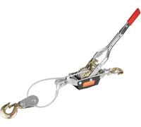 Heavy Duty Power Puller with Steel Cable, 2 Hook Ratchet Come Along Tool for Automotive Hoist and Hand Winch Operations