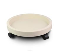 Heavy-Duty PP Resin Flower Pot Tray Universal Round Plastic Cart with Wheels Indoor/Outdoor Plant Caddy Size M Durable Garden Pallet for Easy Mobility