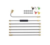Heavy Duty Pressure Washer Accessory Set Extension Wand Upgrade Curved Lances and 5 Sprays Nozzle Tips Multi Angled High Pressure Car Wash Accessories