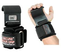 Heavy Duty PRO Lifting Hooks Neoprene Padded Wrist Wraps With Heavy Duty Steel Hooks Power Weight Lifting Training Gym Grips Straps Wrist Support Bandage Set of 2 272KG Pull Rating 1 Year Warranty (Classic)