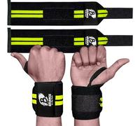 Heavy Duty Professional Standard Power Weight Lifting Wrist Wraps - Supports Gym Training Fist Straps - Sold as Pair & One Size Fits All (Yellow)