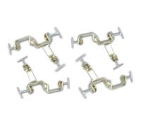 Heavy Duty Profile Clamp Set Pack of 4 for Bricklaying & Timber Framing | Adjustable Timber Holder 38mm to 76mm Zinc Plated Steel - Secure Thumbscrew Lock