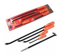 Heavy Duty Pry Lever Rod Bar Set with Orange Handles Includes Roll Head Bar - Black (5-Pieces)