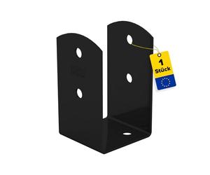 Heavy Duty PSOL Powder Coated Pergola Gazebo Post Base Support Shoe for 70mm Posts - Black (71 x 71 x 120 x 2.5mm)