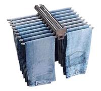 Heavy Duty Pull Out Valet Rods for Closets Double Row Aluminum Alloy Clothes Hanger Rack Slide Out Pants & Coats Storage Solution Top Mounted Wardrobe