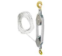 Heavy Duty Pulley Block System - 1100/2200Lbs Capacity, Mechanical Advantage for Lifting, Rigging, and Towing - Durable, High Performance, Easy to Use