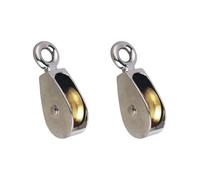 Heavy Duty Pulley Roller, 52mm Single Pulley Wheel Block Zinc Alloy Wire Towing Wheels for Indoor Outdoor Rope, Washing Line Pulleys (Pack of 2)