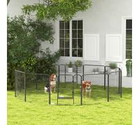 PawHut Heavy Duty 12 Panel Pet Exercise Pen 80cm, Grey