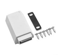 Heavy Duty Push to Open Cabinet Door Latch with Magnetic Catch, Base Touch Release Hardware for Kitchen Cabinets, Wardrobes, and Drawers, Black(White)